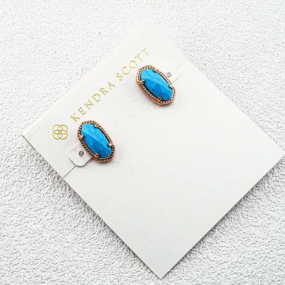 Kendra Scott Blue Turquoise Stud Earrings - Picture 1 of 1